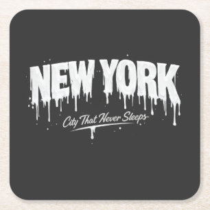 New York City som aldrig sover Underlägg Papper Kvadrat