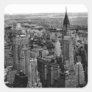 New York City Square Sticker Fyrkantigt Klistermärke