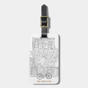 New York City Stoop Black and White Luggage Tag Bagagebricka