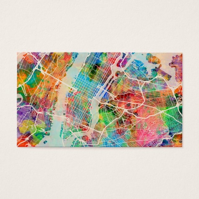 New York City Street Karta Visitkort (Framsidan)