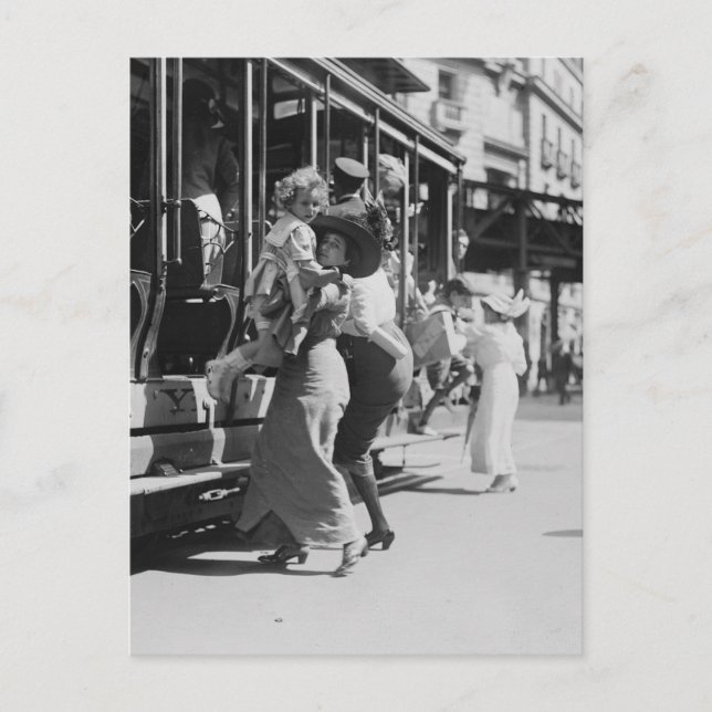 New York City Streetcar, 1913 Vykort (Framsida)