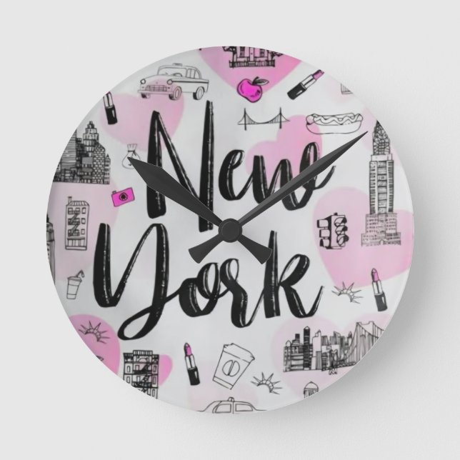 New York City Style Design Rund Klocka (Framsida)