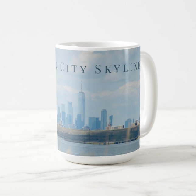 New York City Sunny Skyline Harbor Kaffemugg (Framsida höger)