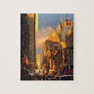 New York City Sunset Midtown Theater District NYC Pussel