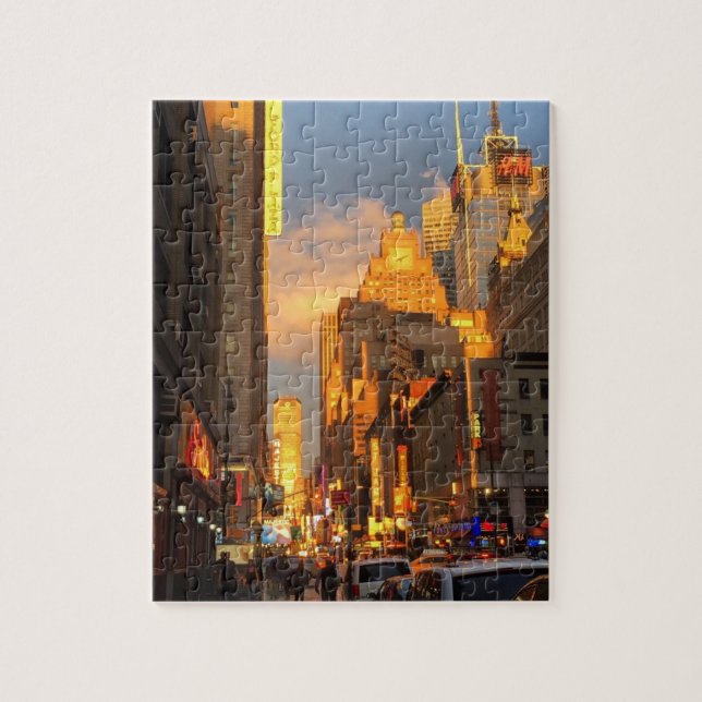 New York City Sunset Midtown Theater District NYC Pussel (Vertikal)