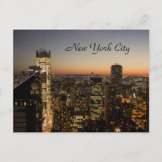 New York City Sunset Skyline Vykort