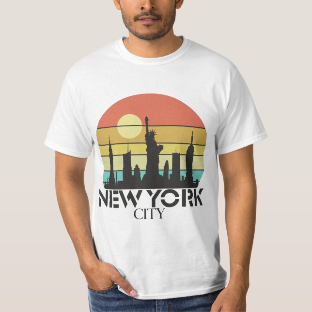 New York City Sunset T Shirt (Framsida)