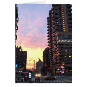 New York City Sunset Upper Väster Side 96th St NYC Hälsningskort