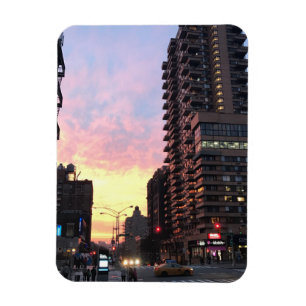 New York City Sunset Upper Väster Side Byggnad NYC Magnet