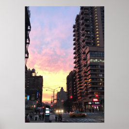 New York City Sunset Upper Väster Side Byggnad NYC Poster