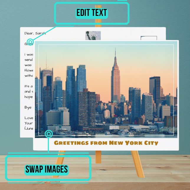 New York City Sunset Vykort (Please enjoy our New York City postcard)