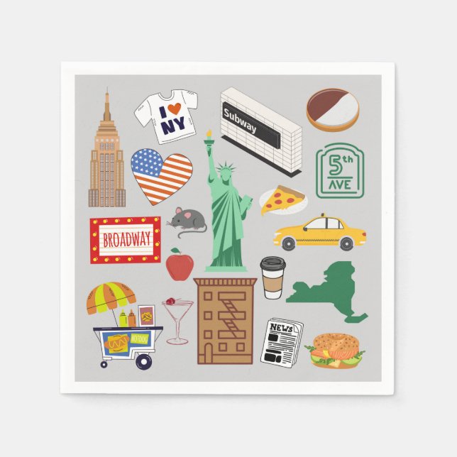 New York City-symboler Pappersservett (Framsidan)