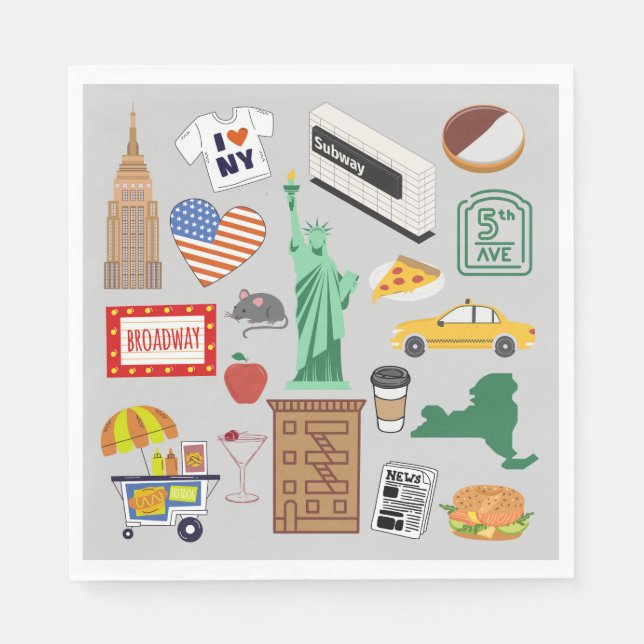 New York City Symbols Pappersservett (Framsidan)