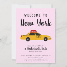 New York City Taxi Bachelorette Party-inbjudan