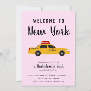 New York City Taxi Bachelorette Party-inbjudan Inbjudningar