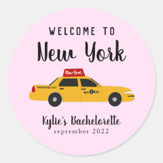 New York City Taxi Bachelorette Party Runt Klistermärke