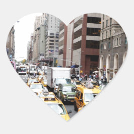 New York City Taxi Hjärtformat Klistermärke