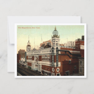 New York City, The Hippodrome, Vintagen 1910 Vykort