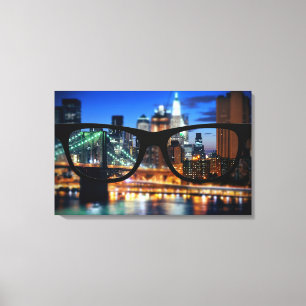 New York City till och med Sapio exponeringsglas Canvastryck
