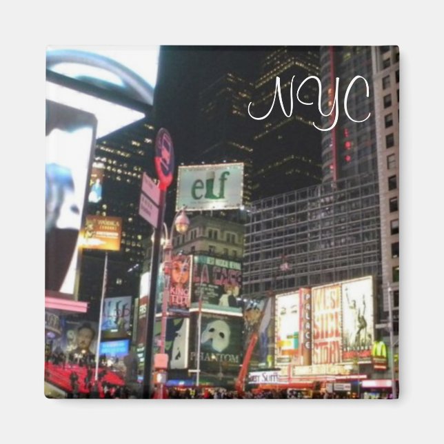 New York City Times Square City Photo Magnet (Framsidan)