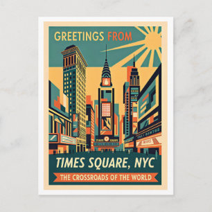 New York City Times Square Retro Vykort