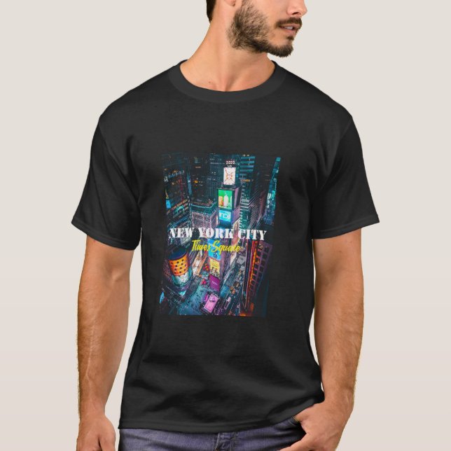 New York City Times Square Skyline Tee Shirts New (Framsida)