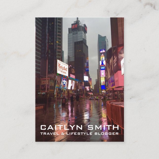 New York City Times Square Travel Tourism Photo NY Visitkort (Framsida)