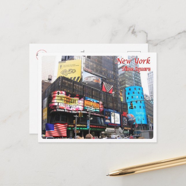 New York City - Times Square - USA - Vykort (Fram/Back In Situ)