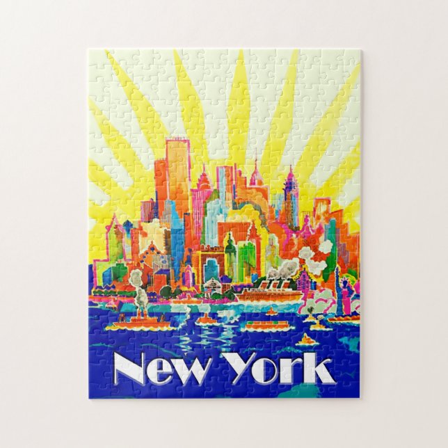 New York City Travel Poster Puzzle Pussel (Vertikal)
