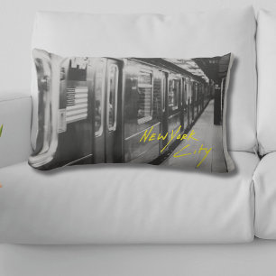 New York City Tunnelbanan Urban Chic Dekorativ kud Lumbarkudde