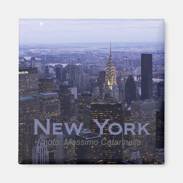 New York City Twilight Travel Fridge Magnet (Framsidan)