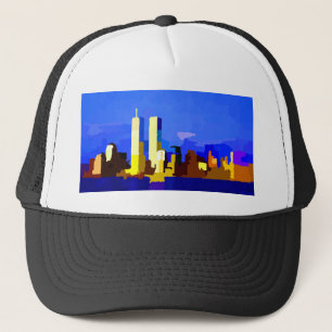 New York City Twin Torn Skyline Keps