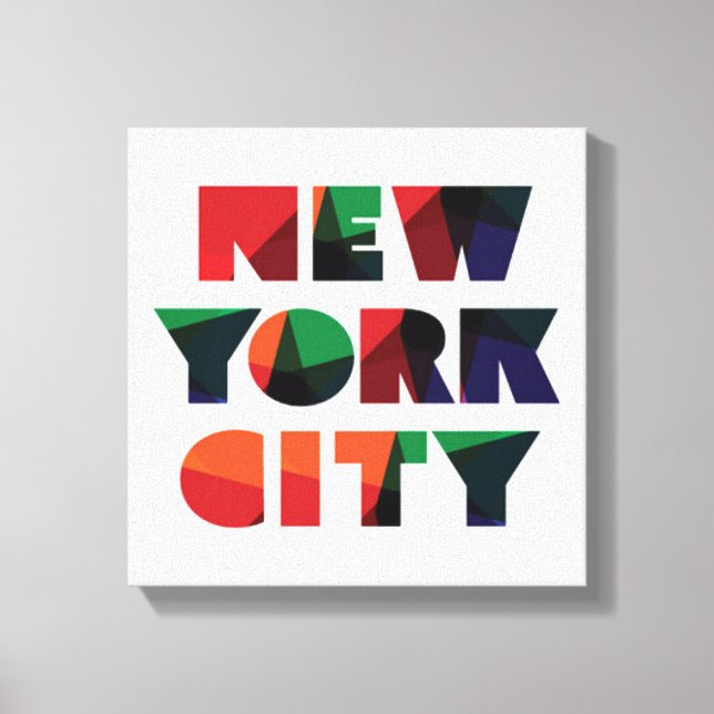 New York City | Typografi i fetstil Canvastryck (Framsida)