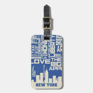New York City typografiaffisch Bagagebricka