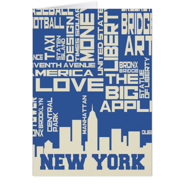 New York City typografiaffisch Hälsningskort (Framsidan)