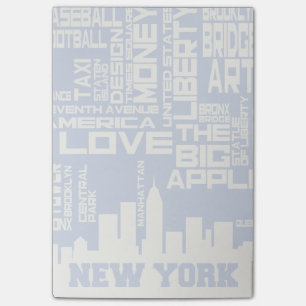New York City typografiaffisch Post-it Block