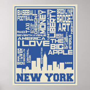 New York City typografiaffisch Poster