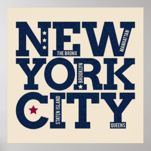 New York City typografiaffisch Poster