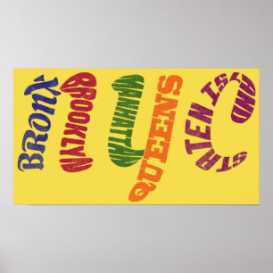New York City Typografik NYC Poster utskrift