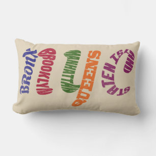 New York City typografisk NYC initialer Lumbarkudde