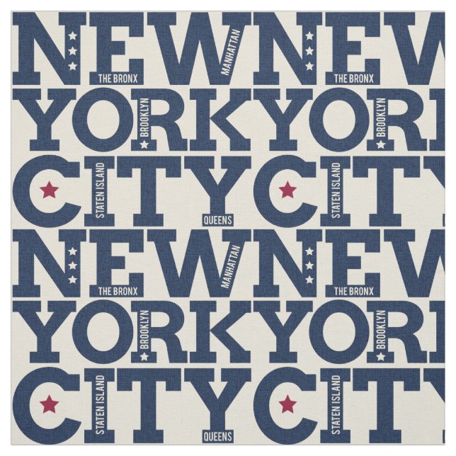 New York City typografityg Tyg (Provkarta)