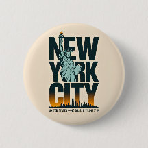 New York City Typography Frihetsgudinnan Skyline