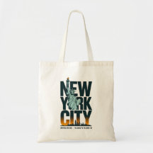 New York City Typography Frihetsgudinnan Skyline