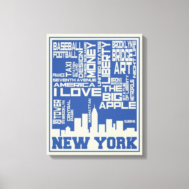 New York City Typography Poster Canvastryck (Framsida)