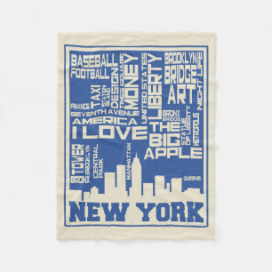 New York City Typography Poster Fleecefilt