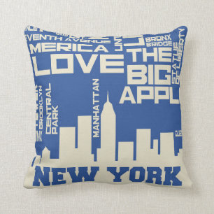 New York City Typography Poster Kudde