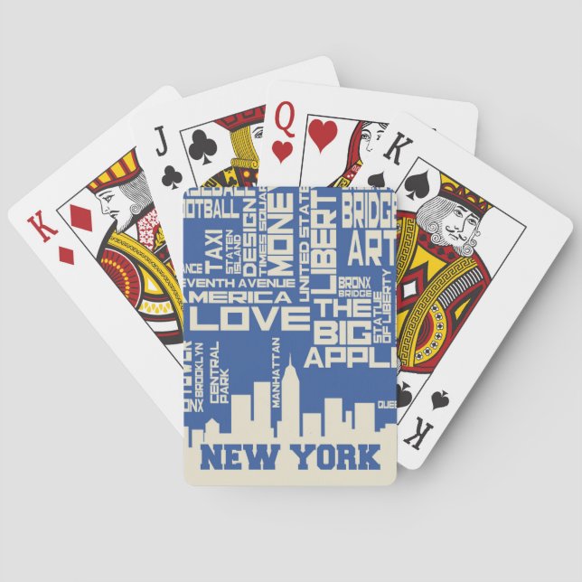 New York City Typography Poster Spelkort (Baksidan)