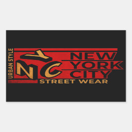 New York City Urban Stil Street Bära Rektangulärt Klistermärke
