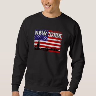 New York City Usa Amerika Lång Ärmad Tröja