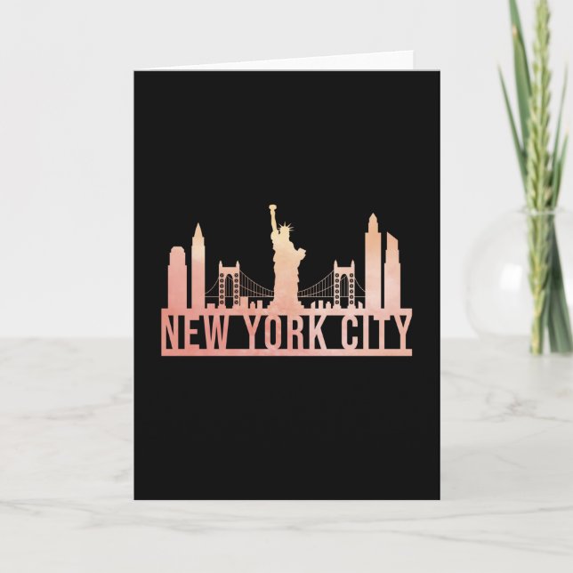 New York City USA Cityscape Skyline Funny Gift Kort (Framsida)